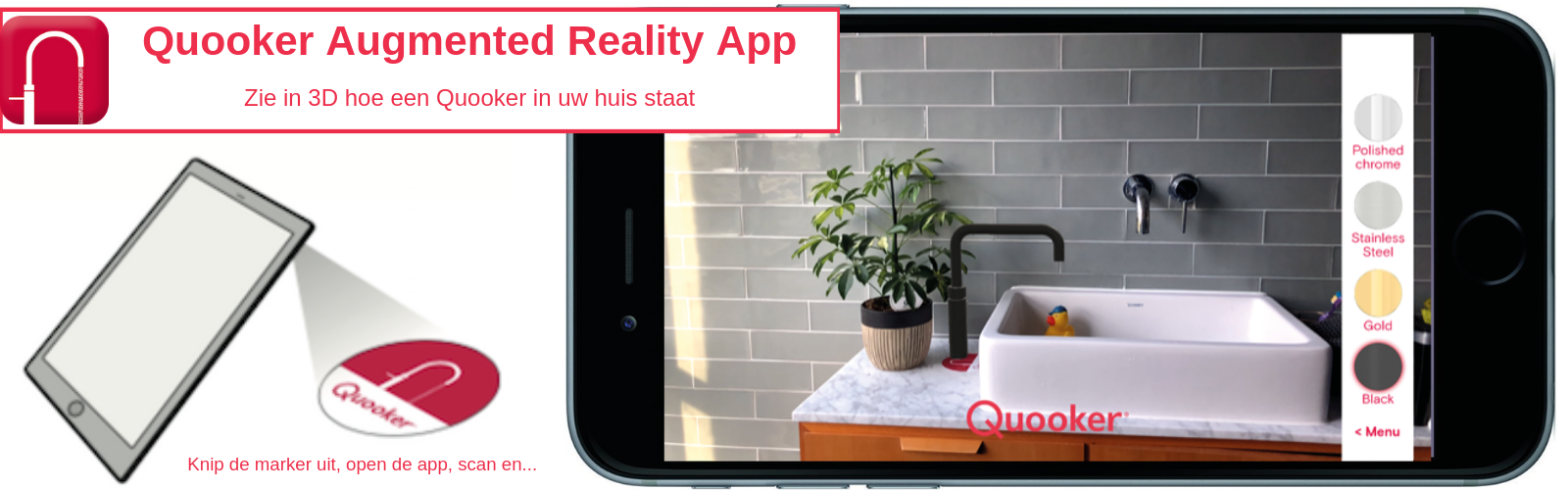 Download nu de Quooker Augmented Reality app